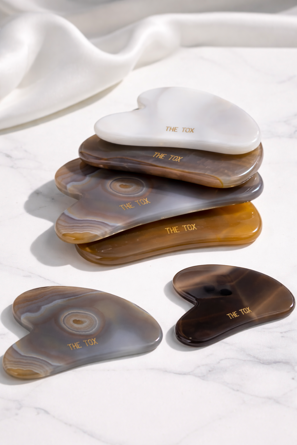 The Tox Agate Gua Sha Heart Shaped