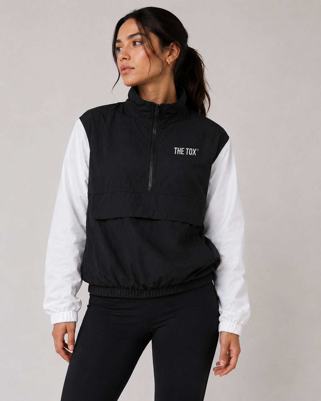 The Tox Windbreaker- Black/White